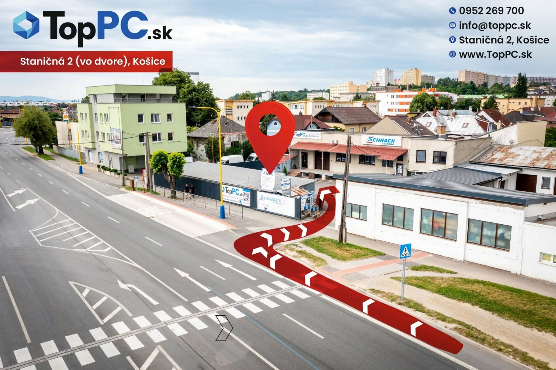 TopPC predajňa a servis Apple zariadení – pohľad zvonka, Košice